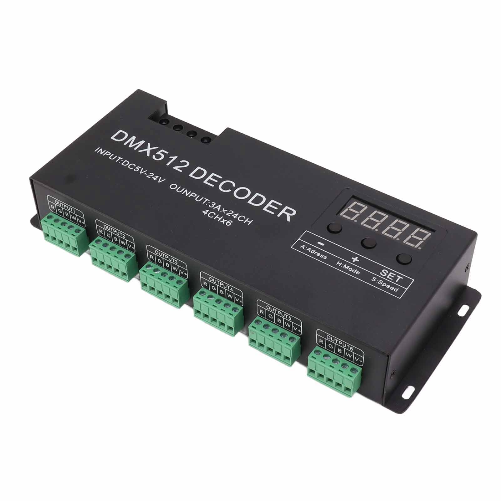 Pssopp 24 Channel Dmx Decoder Led Rgbw Stage Dmx512 24V Constant Voltage Controller Dc5V with Rgbcw Dc 5 24V Under Cabinet Mounting Accessories