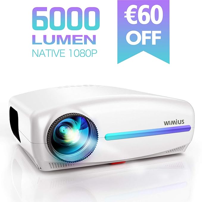 Proyector, WiMiUS 6000 Lúmenes Proyector Full HD 1920x1080P ...