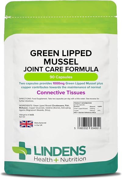 Lindens Green Lipped Mussel 500mg Capsules 90 Pack Joint Care
