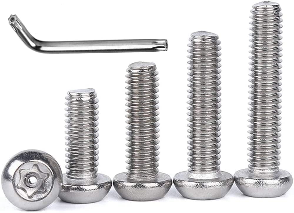 FarDeer Socket Button Machine Screws M6/M8/M10 Machine Screws Torx Machine Anti-Theft Screws Security Silver Screws Anti-Theft Tamper (M10*60mm * 5pcs)