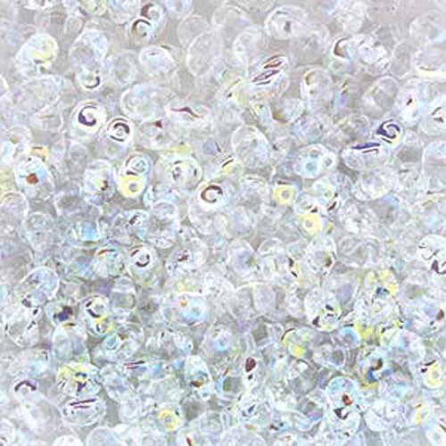 SuperDuo Crystal AB 2.5x5mm 2 Hole Beads Czech Glass Seed Beads 100 Gram Bag
