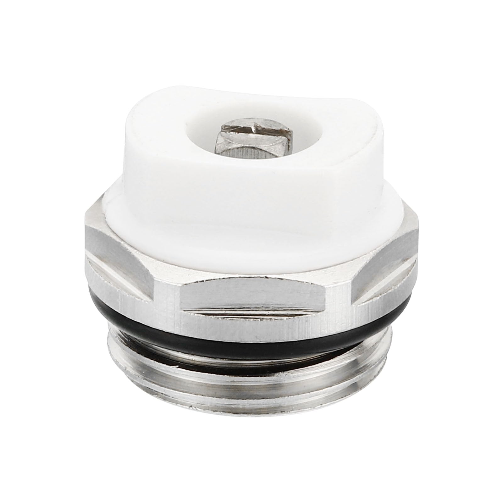 PATIKIL 1/2" BSP Male Thread Manual Radiator Air Vent Plug Valve, Nickel Plated Brass Plug for Radiator Heater, Silver White
