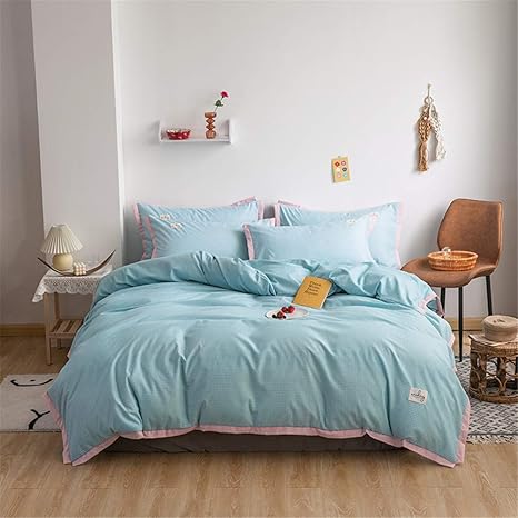 Amazon 寝具カバー 4点セット ピンチェック柄 掛布団カバー 柔らかい ボックスシーツ おしゃれ マットレースカバー ふわふわ 速乾 寝具カバーセット オンライン通販