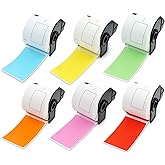 BETCKEY - Shipping/Name Badge Labels Replacement for Brother DK-1202 (2.4 in x 3.9 in), Compatible with Brother QL Label Printers [6 Rolls/1800 Labels, Mixed]