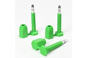 RASUNKAE 10pcs Bolt Seals ISO 17712, Security Metal Trailer Seals for Container, Anti-Tamper Tags Shipping Cargo Locks, with Print Progressive Numbering (10, Green)