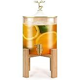 Water Dispenser for Party, 1.32 Gallon Glass Beverage Dispenser with Spigot, Punch Dispenser for Parties, Party Drink Dispenser for Lemonade, Juice, Punch, Water, Outdoor, Daily Use