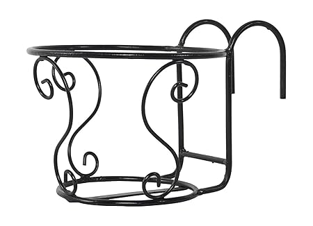Green Gardenia Iron Hanging Planter, Black, L x W x H- 21 x 21 x 16 cm, 1 Piece