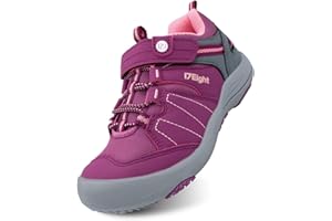 i78 Low Top Kids Boys Sports Hiking Shoes Breathable Synthetic Leather Sneakers Non-Slip Lightweight for Outdoor Running Trekking Trail Walking