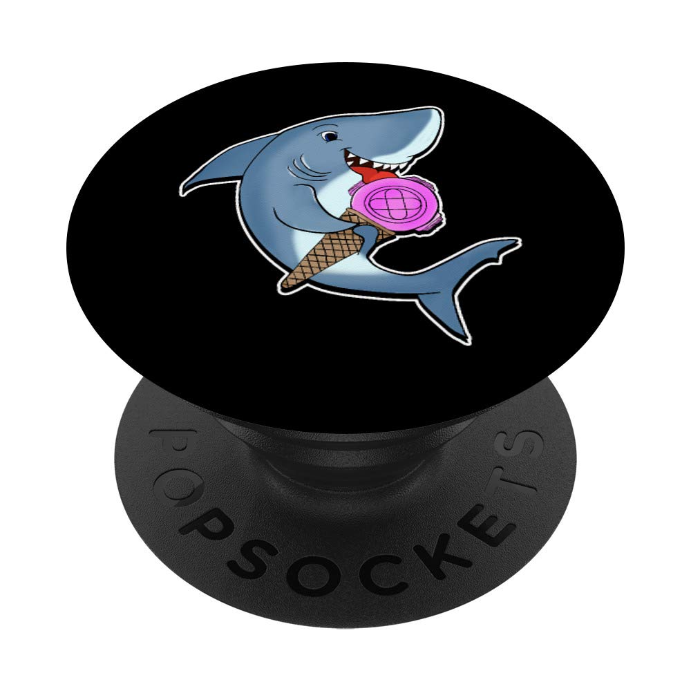 Adorable Shark Licking Ice Cream Cute Shark Lovers PopSockets PopGrip: Swappable Grip for Phones & Tablets