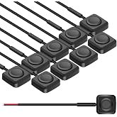 Linkstyle 10Pcs Momentary Push Button Switch, Surface Mount ON/Off Mini Horn Buttons Switch, for 12v 24v Car Horn, Industrial Control