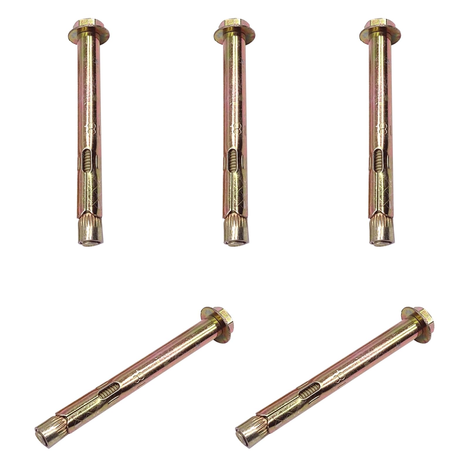 Leliafleury M6*50 Expansion Screw Bolts 5Pcs Carbon Steel Anchor Bolts Hex Nut Bolt Sleeve for Wall Brick Concrete Masonry Fixings