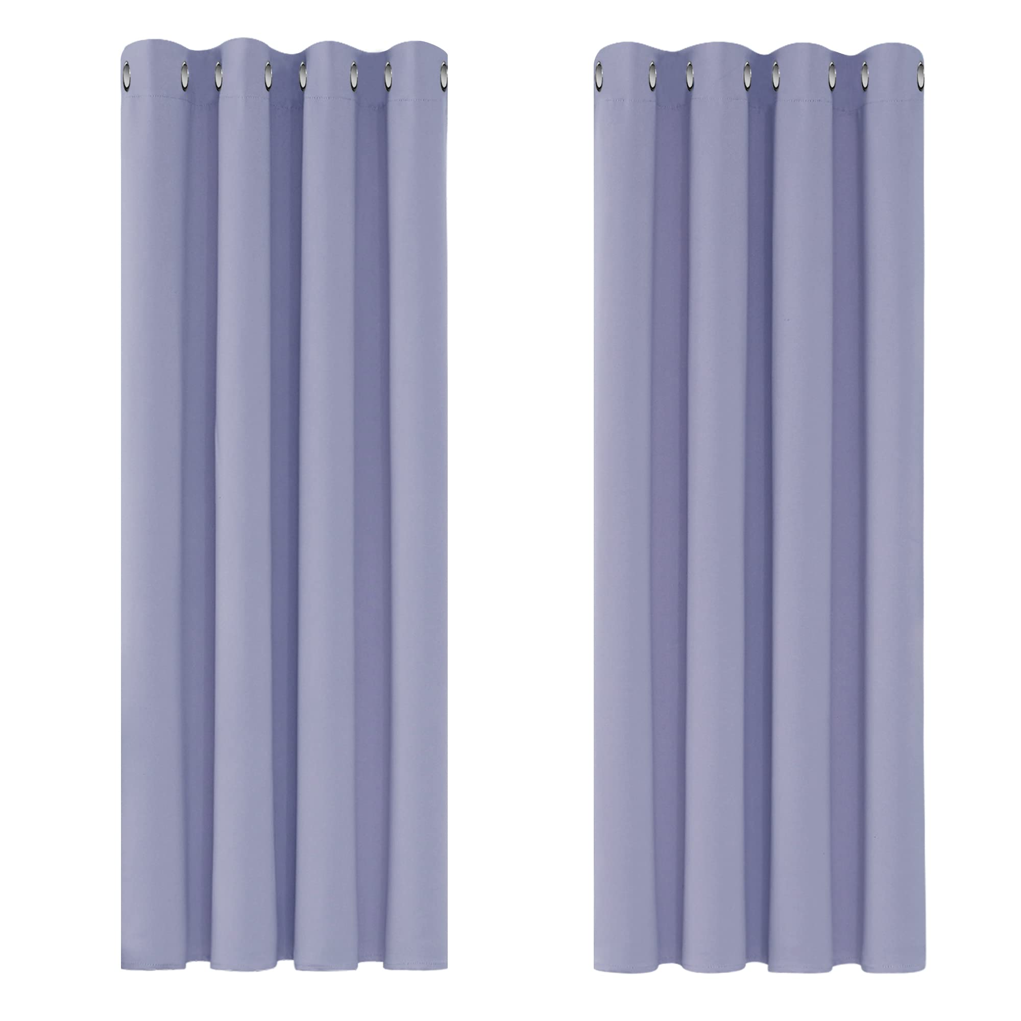 Deconovo Opaque Blackout Eyelet Curtains for the Bedroom, 138 x 117 cm, Lavender, Set of 2 — image 1