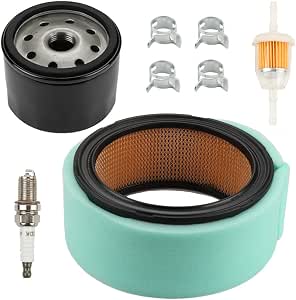 Air Filter, Oil Filter, Fuel Pump Combo Kit - Compatible With John Deere G100 G110 L130, Kohler 24-083-03-S, Toro Lawn Mowers