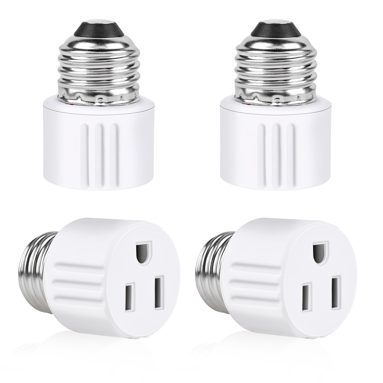 Photo 1 of Outlet Light Socket Adapter,Screw in Outlet Socket,E26 Light Bulb to Outlet Socket Converter,Light Bulb Plug Adapter for Porch Light Socket,Camera,Garage Light (4)