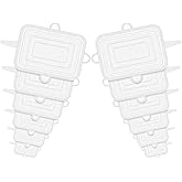 12 Pcs Rectangular Silicone Food Covers, 6 Sizes Reusable Leftover Stretch Lids, Airtight Food Storage Covers Safe in Dishwasher and Microwave, Adjustable Dish Lids, Kitchen Gadgets (Rectangular)