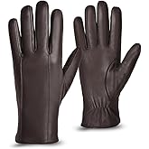 MGGMOKAY Men’s Leather Gloves Sheepskin Winter Gloves with Cashmere Lined