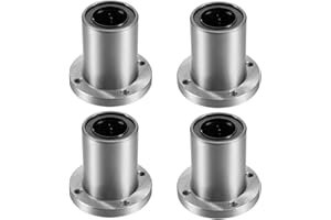 HiPicco Linear Ball Bearings, LMF25UU 25mm Round Flange Linear Motion Bushing Double Side Rubber Sealed for 25mm Linear Shaft