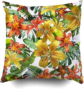 Home Throw Funda de almohada para sofá Funda de cojín Plantilla floral