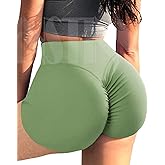 CFR Women Workout Shorts Gym Shorts Fitness Scrunch Butt Lifting High Waist Athletic Shorts Hot Shorts for Summer (Green,XS)
