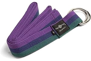 Hugger Mugger D-Ring Cotton Yoga Strap - Super Strong Cotton, Metal D-Ring Buckle, Multiple Lengths Available