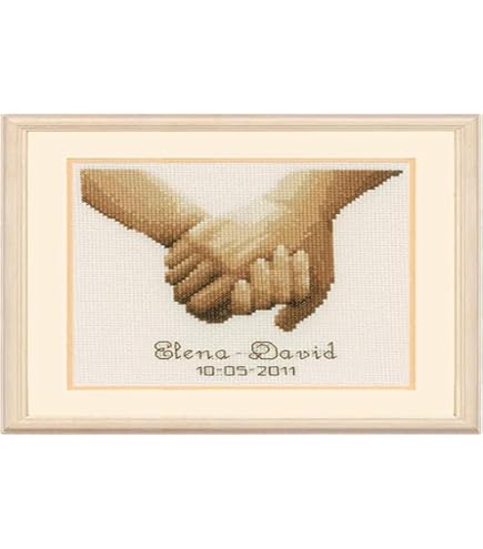 Vervaco Kit Point De Croix Compté 'Mains En Prière' - Complet Avec Toile, Fils DMC & Instructions En Français