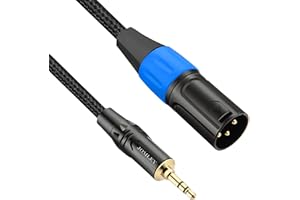 JOMLEY 3.5mm to XLR Cable 3.3ft, XLR to 3.5mm Unbalanced Aux Micphone Cable, 1/8 inch Mini Jack Stereo to XLR Male Cord Adapter for Cell Phone, Laptop, Speaker, Mixer