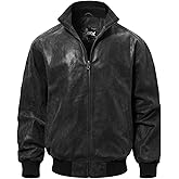 FLAVOR Men's Real Leather Bomber Casual Jacket