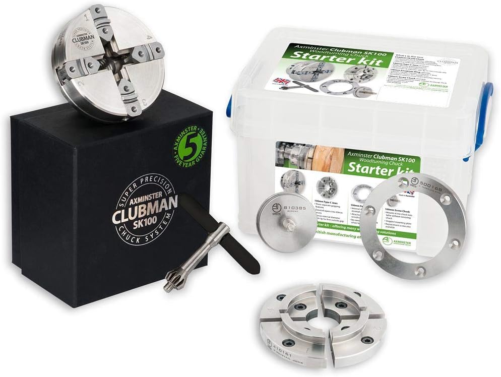 Axminster Woodturning Chucks Starter Kit SK100 Chuck Package - M33 x 3.5mm
