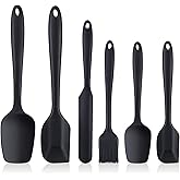 Spatulas Set of 6, Food Grade Silicone Spatulas, Rubber Spatulas Heat Resistant, Seamless One Piece Design, Stainless Steel C