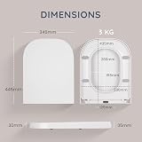 CUQOO Soft Close Toilet Seat Square with Adjustable Hinges 44.5x34.5 cm view 3