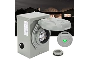 Afurkuot 30 Amp Generator Inlet Box 4 Prong with Pre-Drilled Holes, L14-30P Power Inlet Box Outdoor Generator Transfer Switch for Generator Cord, ETL Listed 125/250V, 30A Generator Inlet Plug