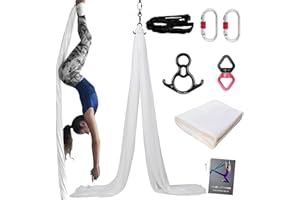 PRIOR FITNESS Aerial Silks Kit Colorful 9/15/20 Yards 40D Nylon Fabric Hammock Set With Hardware & Guide for All Levels Of Aerial Yoga Practice and Acrobatic Flying For Adults Aerial silk