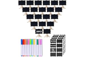 20 Pcs Mini Chalkboard Signs with Stand, Food Labels for Party Buffet, Food Signs Small Blackboard for Party Weddings, Table 
