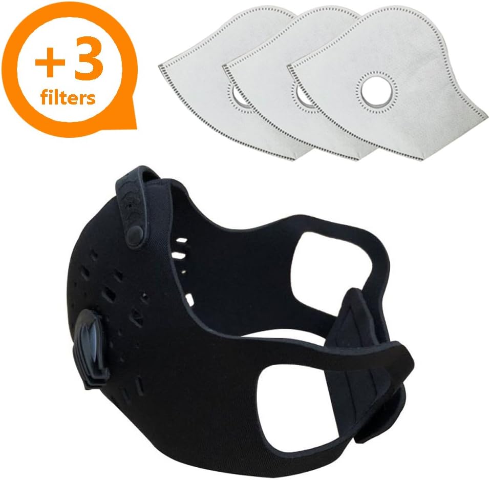 Activated Carbon Dust Mask for Breathing Clean Air, with Extra Filters, Excellent for Cycling, Running, No more Exhaust Gas, Dustproof, and Pollution, PM2.5 N99, Outdoor Activities