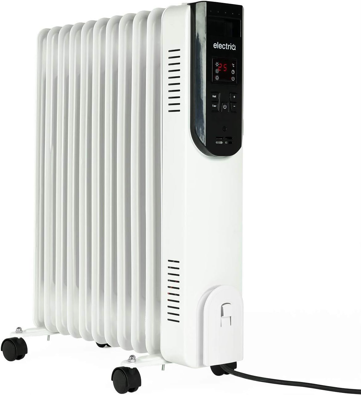electriQ 2.5kw Smart WiFi Oil Filled Radiator 11 Fin 24 Hour and Weekly