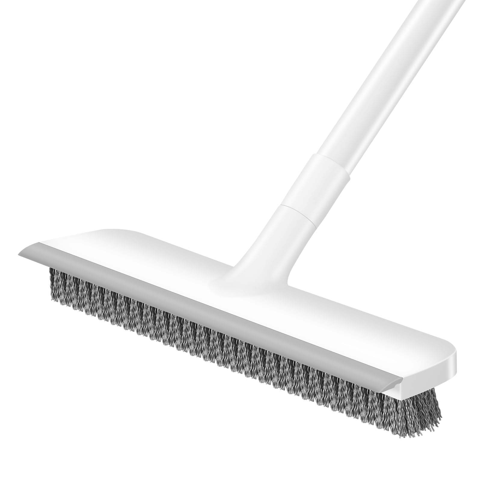 SetSail Floor Scrub Brush with 48-Inch Long Adjustable Handle 2 in 1 Scrape Brush Stiff Bristle Floor Scrubber for Cleaning Shower Bathroom Garage Kitchen Wall Deck Tub Tile