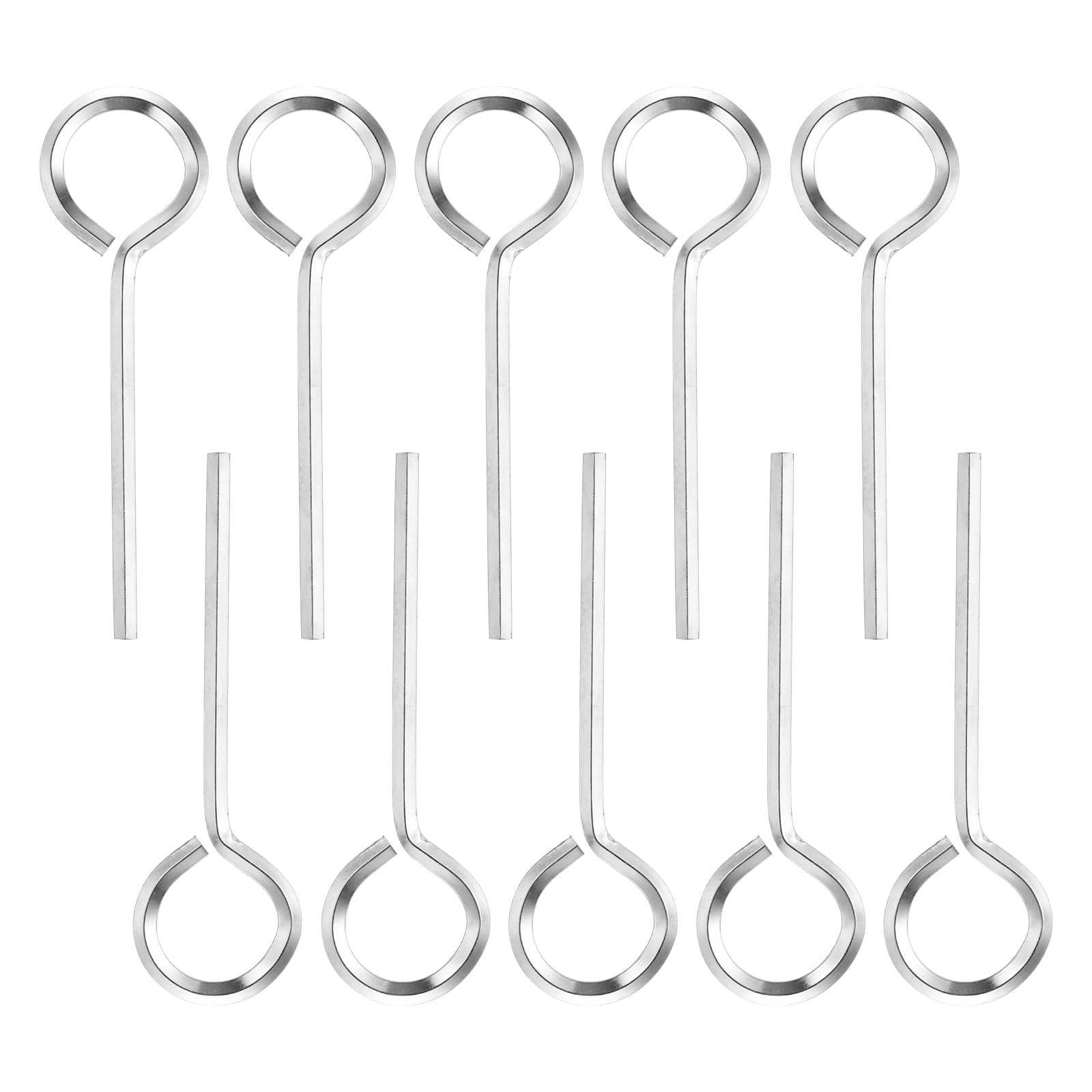 PATIKIL 1/8" Standard Hex Dogging Key, 10 Pack Solid Steel Wrench Door Key with O-Ring Full Loop for Crash Bar, Push Bar Emergency Exit Devices, Silver
