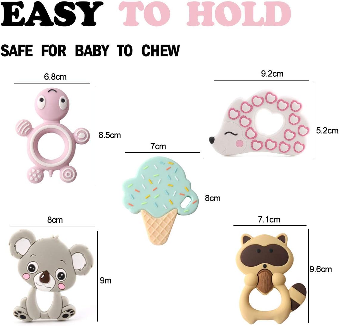 Baby Tete Juguetes De La Denticion Del Silicon Del Bebe 5pcs Elefante Animal Forma Mordedor Colgante De Enfermeria Bebe Mordedores Hsabc Org