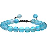 Amazing Gemstone Chocolate Brown Glass Bracelet for Women Men's Gifts - Glowing Sea Glass Bracelet - Beaded Adjustable Bracelet