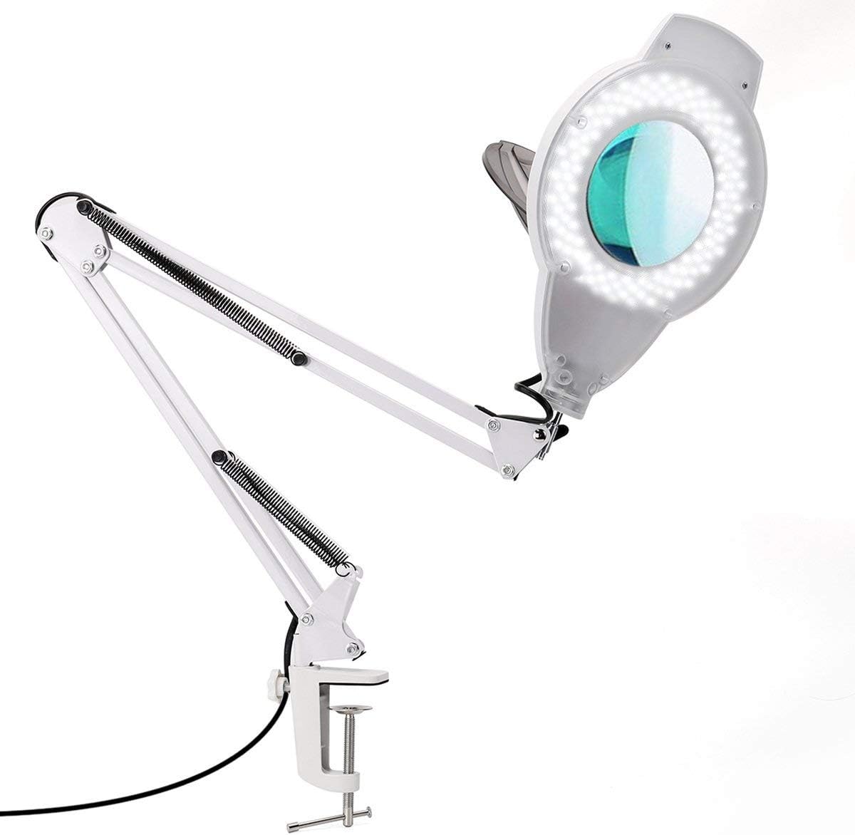 LED Magnifying Lamp with Clamp, Dimmable Super Bright Magnifier Glass