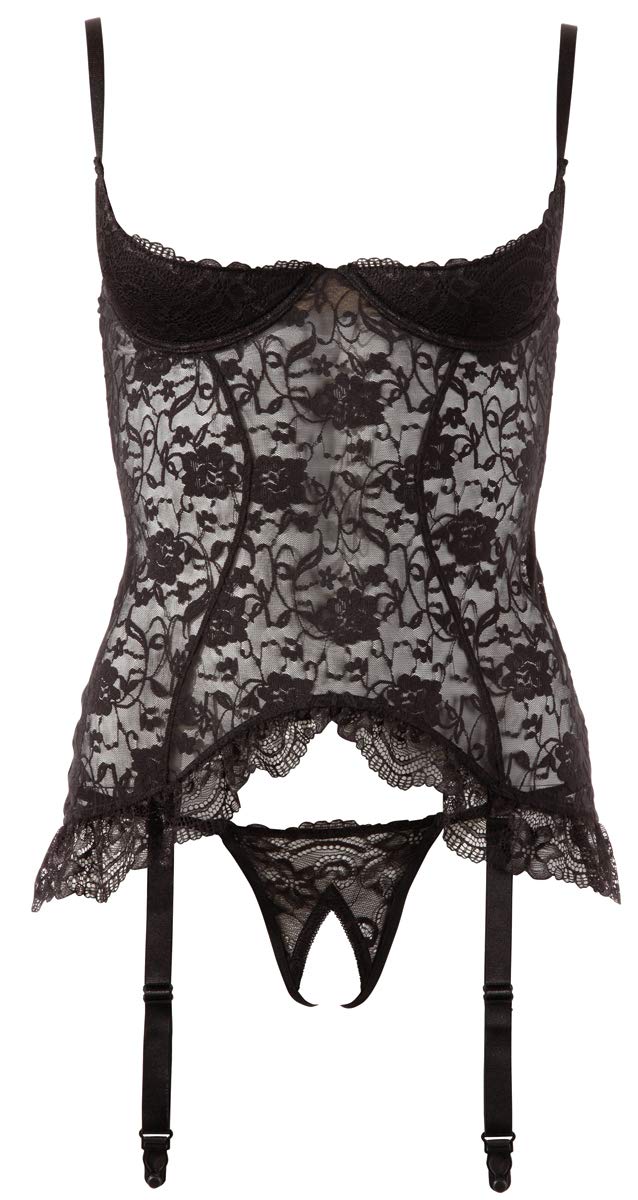 Cottelli Collection Basque Candis, Black, 85C/XL
