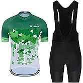 Men's Cycling Jersey Sets Road Bike Jersey Bibs + Shorts with 20D Gel Pad MTB Riding Clothing Kit