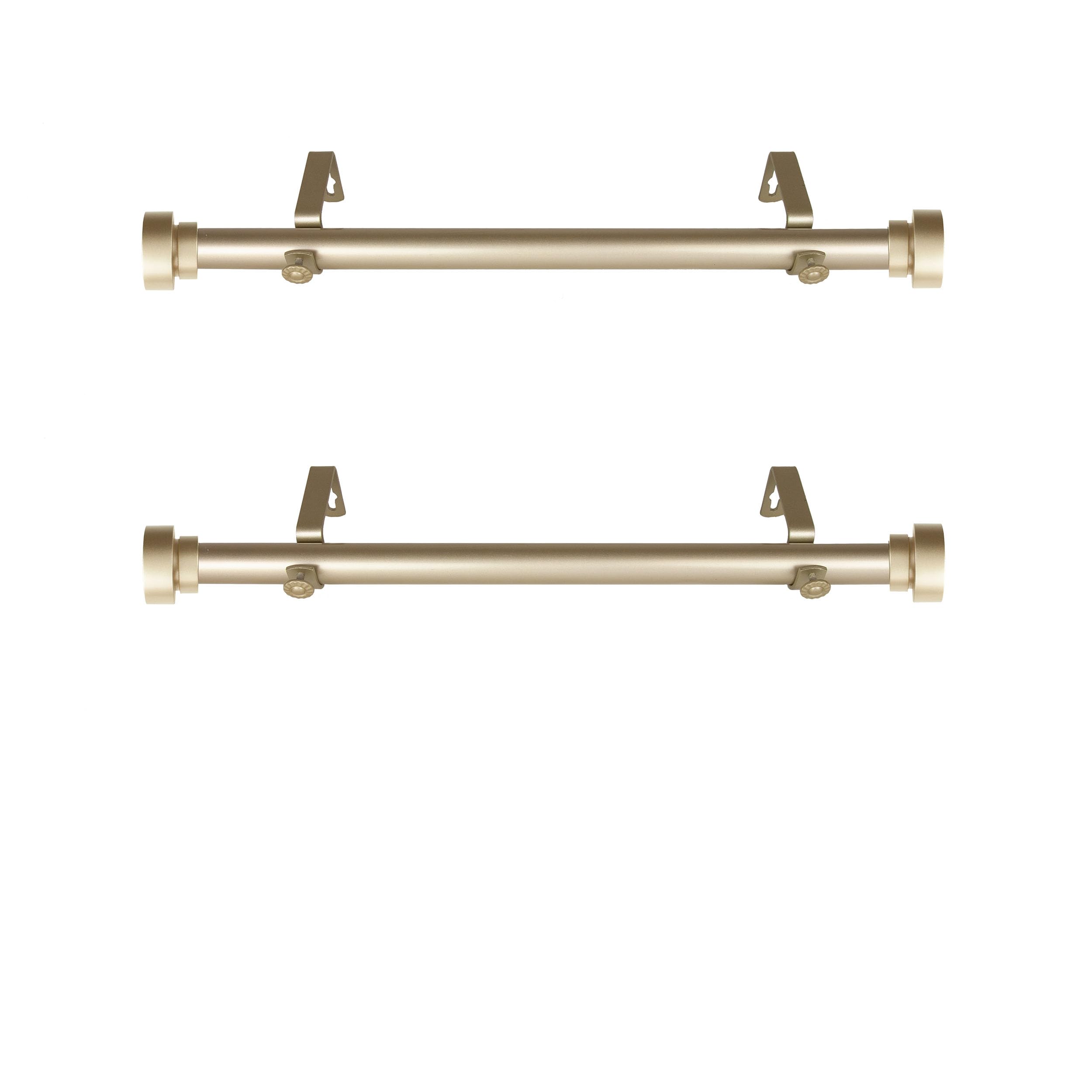 Photo 1 of 1 inch Side Curtain Rod 12-20 inch (Set of 2) - Gold