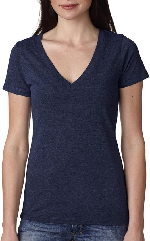 Next Level Womens TriBlend Deep VNeck 6740Vintage NavyXLarge