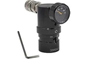 AOPKEO HPA Low Pressure MR Reg GEN2 Micro CO2 Regulator Adjustable with US 2202 Foster Output 20psi to 200psi for Airsoft Pistol PCP Paintball