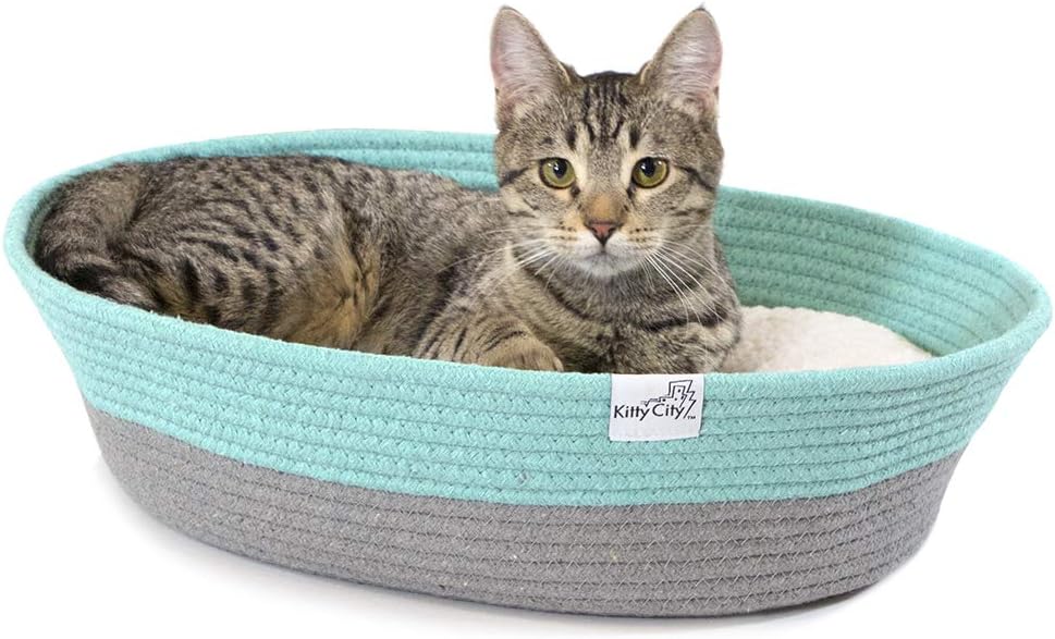 Kitty City Cotton Rope Woven Cat Bed, Cat House- Colors may vary, Cat Rope Bed : Pet Supplies