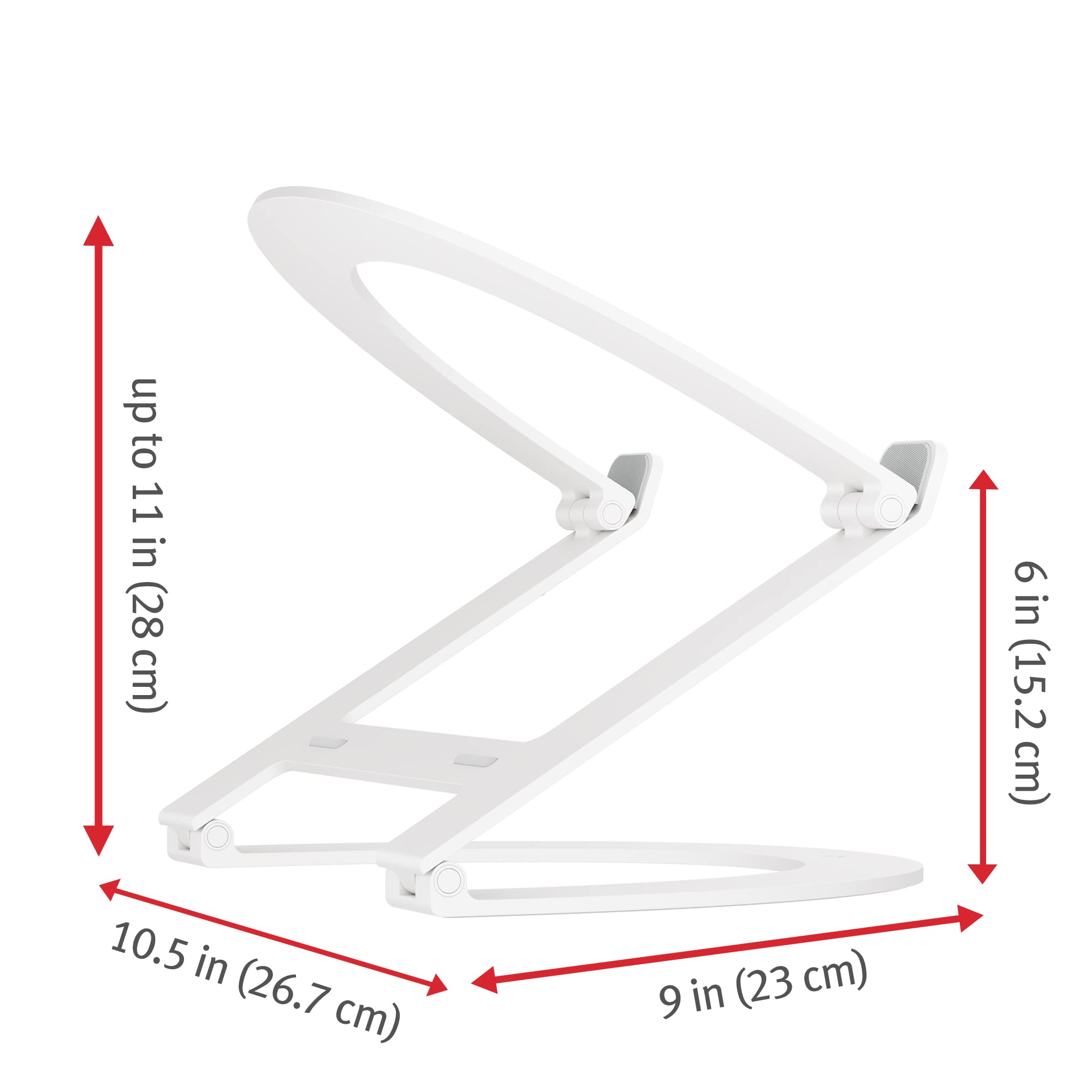Twelve South Curve Flex | Ergonomic Height & Angle Adjustable Aluminum Laptop/MacBook Stand/Riser, fits 10"-17", folds flat for portability -travel pouch included, matte white - Image 4
