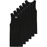 Comfneat Men's 6-Pack A-Shirts Tight Fit Tank Tops Cotton Spandex Undershirts