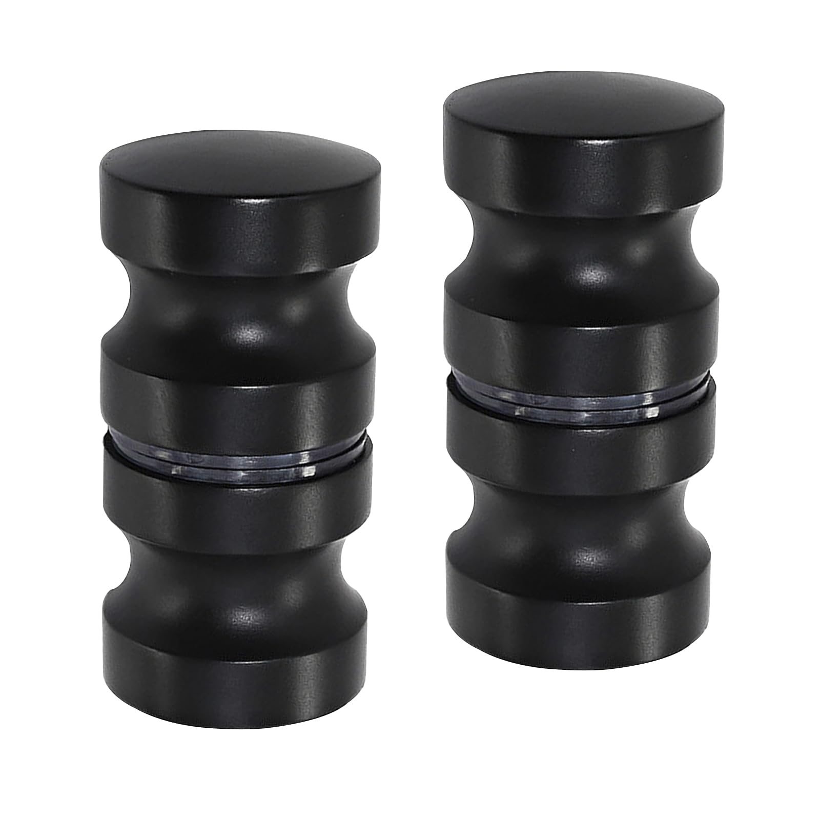 YIDELAI-Glass Door Handle, 2.4 inch Aluminum Alloy Single Hole Handle, Solid Cylindrical Shower Room Sliding Glass Door Handle, Bathroom Shower Room Accessories. (2, black2)