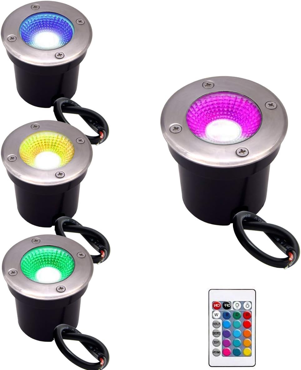 ALEDECO 4 Pack 3w 12v Low Voltage Inground Lights LED Landscape Light